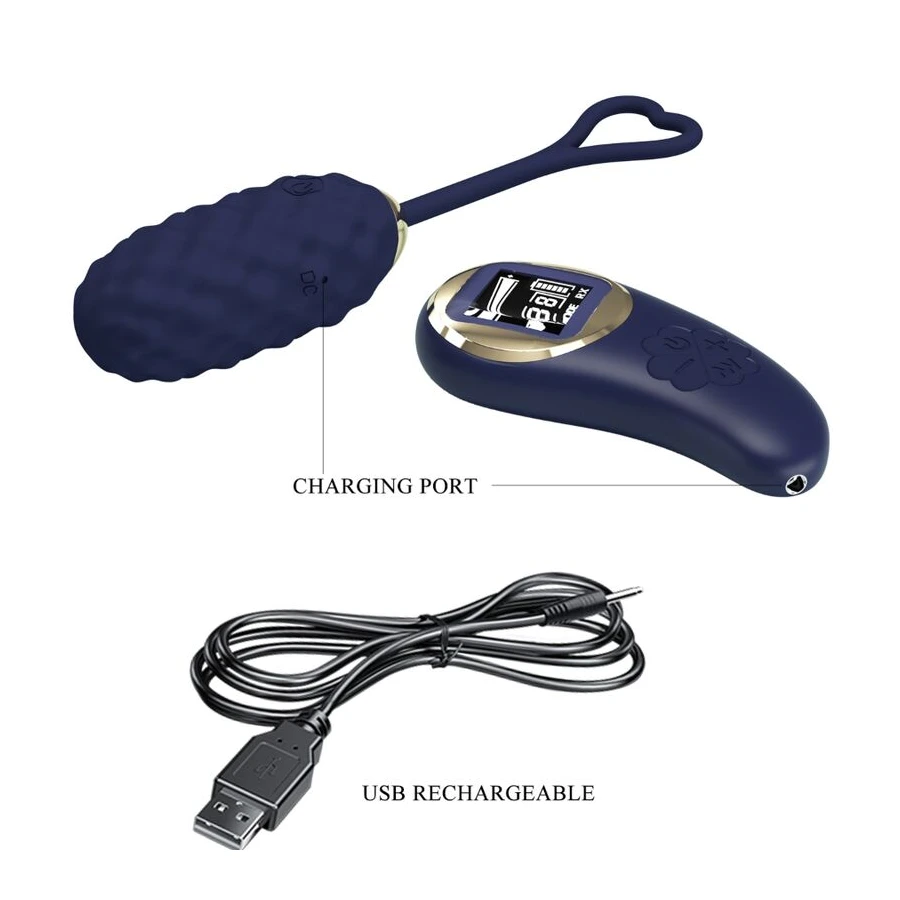 PRETTY LOVE - UOVO VIBRANTE CON TELECOMANDO BLU VIVIAN